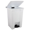 Indoor Utility Step-On Waste Container, 12 Gal, Plastic, White