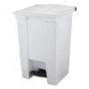 Indoor Utility Step-On Waste Container, 12 Gal, Plastic, White