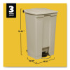 Legacy Step-On Receptacle, 23 Gal, Polyethylene, Beige