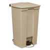 Legacy Step-On Receptacle, 23 Gal, Polyethylene, Beige