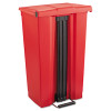 Indoor Utility Step-On Waste Container, 23 Gal, Plastic, Red