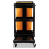Multi-Shelf Cleaning Cart, Plastic, 4 Shelves, 1 Bin, 20" x 45" x 38.25", Black