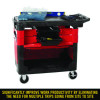 Trades Cart With Locking Storage Area, Plastic, 2 Shelves, 2 Drawers, 330 Lb Capacity, 19.25" x 38" x 33.38", Black