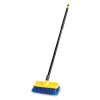 Bi-Level Deck Scrub Brush, Blue Polypropylene Bristles, 10" Brush, 10" Plastic Block, Threaded Hole