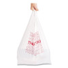 Plastic Thank-You T-Sack, Thank You - Have a Nice Day Labeling, Cut-Out Handles, 4" x 6" x 15", White/Red, 2,000/Carton