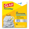 Cloroxpro Forceflex Tall Kitchen Drawstring Trash Bags, 13 Gal, 23.75 x 24.88, Gray, 100/Box