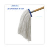 Mop Head, Economical Lie-Flat Head, Rayon Fiber, 20Oz, White, 12/Carton