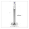 Messenger Es6 Floor Stand With Dispenser, 1,200 Ml, 13.16 X 16.63 X 51.57, Silver/White
