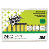 Medium-Duty Scrubbing Sponge 74, 3.6 x 6.1, 0.7" Thick, Yellow/Green, 10/Pack