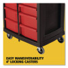 Five-Drawer Mobile Workcenter, 32.63w x 19.9d x 33.5h, Black Plastic Top