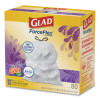 Forceflex Kitchen Drawstring Trash Bags, 13 Gal, Gain Lavender With Febreze Freshness, 24 x 27.38, White, 80/Box
