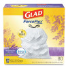 Forceflex Kitchen Drawstring Trash Bags, 13 Gal, Gain Lavender With Febreze Freshness, 24 x 27.38, White, 80/Box