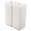 Foam Hinged Lid Containers, 3 Compartments, 7.5 x 8 x 2.3, White, 200/Carton