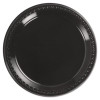 Heavyweight Plastic Plates, 9" Dia, Black, 125/Pack, 4 Packs/Carton