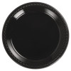 Heavyweight Plastic Plates, 10.25" Dia, Black, 125/Pack, 4 Packs/Carton