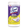 Dual Action Disinfecting Wipes, 1-Ply, 7 x 7.25, Citrus, White/Purple, 75/Canister