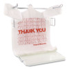 Thank You High-Density Shopping Bags, Have a Nice Day Labeling, Cut-Out Handles, 8" x 4" x 16", White/Red, 2,000/Carton