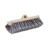 Dual-Surface Vehicle Brush, Black Polypropylene Bristles, 10" Brush, Brown Plastic Handle