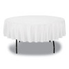 Table Set Round Table Cover, Plastic, 84" Diameter, White, 6/Pack