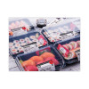 Creative Carryouts Hinged Plastic Hot Deli Boxes, Medium Snack Box, 18 Oz, 6.22 X 5.9 X 2.1, Black/Clear, 200/Carton