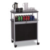 Mobile Beverage Cart, Plastic, 4 Shelves, 33.5" x 21.75" x 43", Black