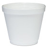 Food Containers, Squat, 8 Oz, White, Foam, 1,000/Carton