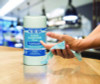 Hand Sanitizer Wipes, 1-Ply, 6 x 8, Unscented, Blue/White, 85/Canisters, 6 Canisters/Carton