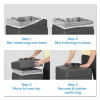 Canmeleon Recessed Panel Receptacles, Side-Open, 38 Gal, Polyethylene, Black