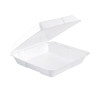 Foam Hinged Lid Containers, 9.25 X 9.5 X 3, 200/Carton