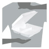 Foam Hinged Lid Containers, 3 Compartments, 9.25 x 9.5 x 3, White, 100/Sleeve, 2 Sleeves/Carton