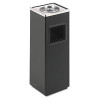 Square Ash 'N' Trash Sandless Urn, 3 Gal, Stainless Steel, Black