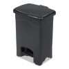 Plastic Step-On Receptacle, 4 Gal, Plastic, Black