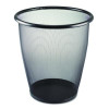 Onyx Round Mesh Wastebaskets, 5 Gal, Steel Mesh, Black