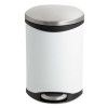 Step-On Medical Receptacle, 3 Gal, Steel, White