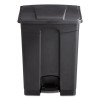 Large Capacity Plastic Step-On Receptacle, 17 Gal, Plastic, Black