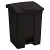 Large Capacity Plastic Step-On Receptacle, 17 Gal, Plastic, Black