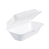 Foam Hinged Lid Container, Hoagie Container With Removable Lid, 5.3 X 9.8 X 3.3, White, 125/Bag, 4 Bags/Carton