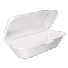 Foam Hinged Lid Container, Hoagie Container With Removable Lid, 5.3 X 9.8 X 3.3, White, 125/Bag, 4 Bags/Carton