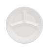 Concorde Foam Plate, 3-Compartment Plate, 9" Dia, White, 125/Pack, 4 Packs/Carton