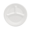 Quiet Classic Laminated Foam Plates, 3-Compartment Plate, 9" Dia, White, 125/Pack, 4 Packs/Carton
