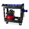 Heavy-Duty Flat-Handle Maintenance/Utility Cart, Plastic, 2 Shelves, 500 Lb Capacity, 34.13" x 17.38" x 32.38", Black