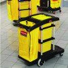Hygen Microfiber Healthcare Cleaning Cart, Plastic, 3 Shelves, 5 Bins, 22" x 48.25" x 44", Yellow/Black/Silver