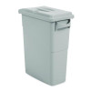 Slim Jim Confidential Document Waste Receptacle With Lid, 23 Gal, Light Gray