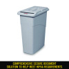 Slim Jim Confidential Document Waste Receptacle With Lid, 23 Gal, Light Gray