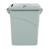 Slim Jim Confidential Document Waste Receptacle With Lid, 23 Gal, Light Gray