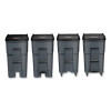 Brute Roll-Out Heavy-Duty Container, 65 Gal, Polyethylene, Gray