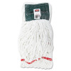 Web Foot Shrinkless Looped-End Wet Mop Head With 5" Headband, Cotton/Synthetic, Medium, White, 6/Carton