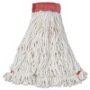 Web Foot Wet Mop Head, Shrinkless, Cotton/Synthetic, Large, White,  6/Carton