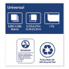 Universal Beverage Napkin, 1-Ply, 9.13 x 9.13, 1/4 Fold, Poly-Pack, White, 4,000/Carton