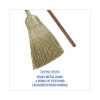 Corn/Fiber Brooms, Corn/Synthetic Fiber Bristles, 60" Overall Length, Gray/Natural, 6/Carton